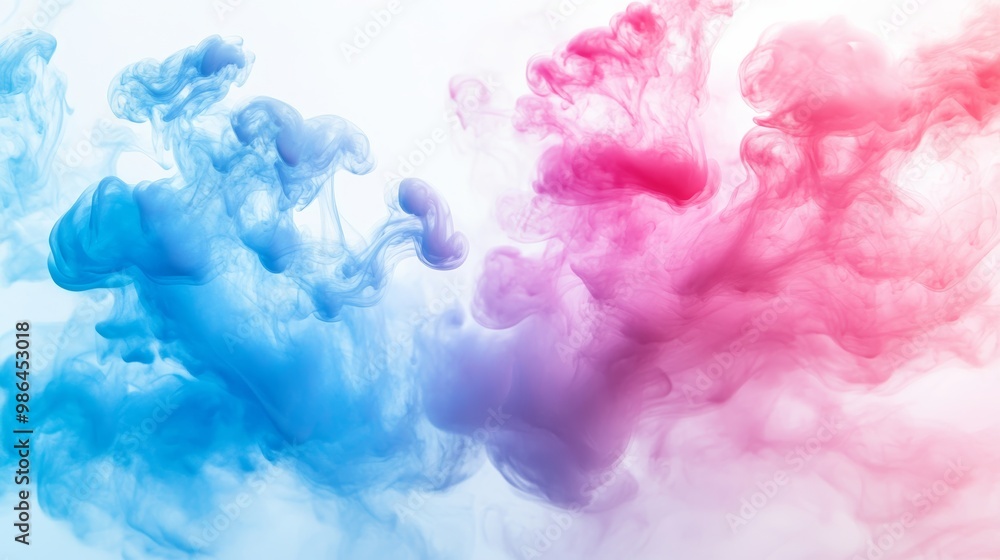 Poster colorful ink clouds in water, abstract background for design and art generative ai