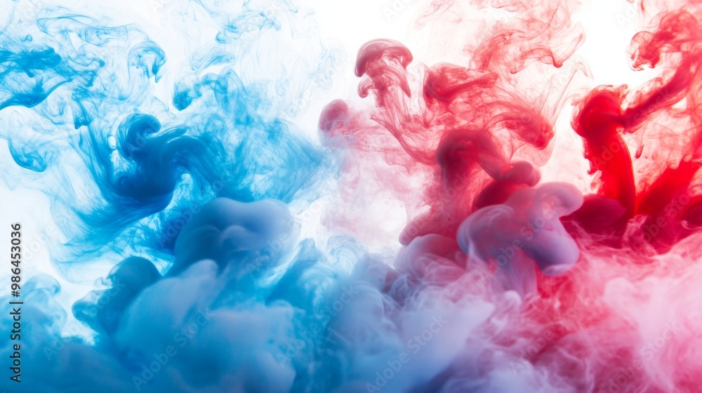 Poster colorful ink clouds in water, abstract background for creative projects generative ai