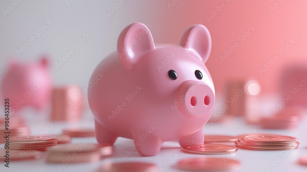 Aufkleber 3d rendering of finance and business concept generative ai