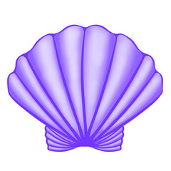 Purple shell, purple shell isolated on white, seashel, scallop illustration, shell illustration, shell design, scallop, shell, 3d shell, 3d scallop, sea, sticker, purple, decoration, element, tropical