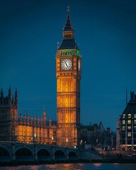 Obraz premium Tall Paris tower with lights at night picture