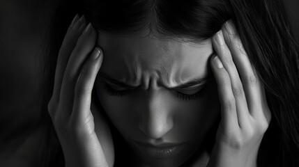 Obraz premium Headache Relief Concept with Abstract Art Generative AI