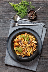 fried blend of wild mushrooms in a bowl