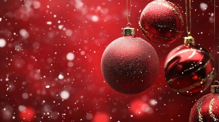 Merry Christmas and Happy New Year with Bright Red Color Background Generative AI