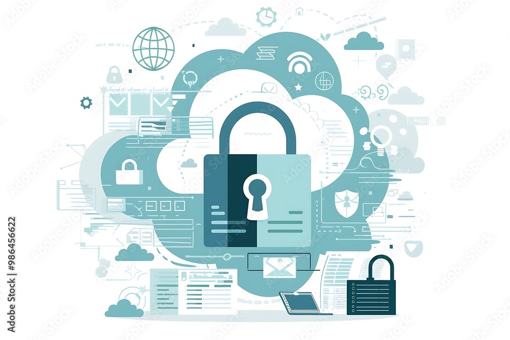 Poster cloud computing security concept.
