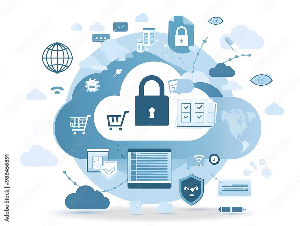 Poster cloud computing security concept.