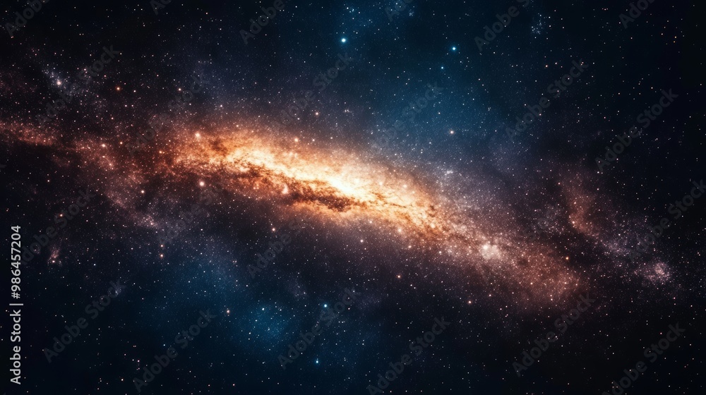 Poster galaxy with countless stars in the universe, space exploration concept generative ai