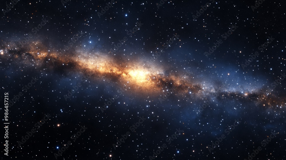 Poster cosmic universe with galaxy and countless stars background generative ai