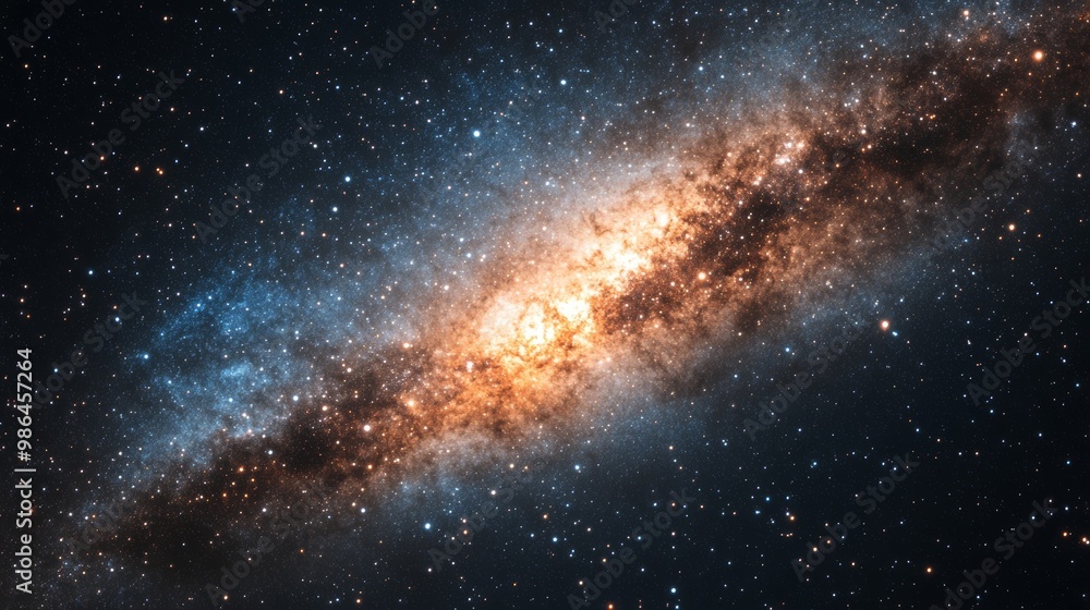 Poster cosmic universe with galaxy and countless stars background generative ai