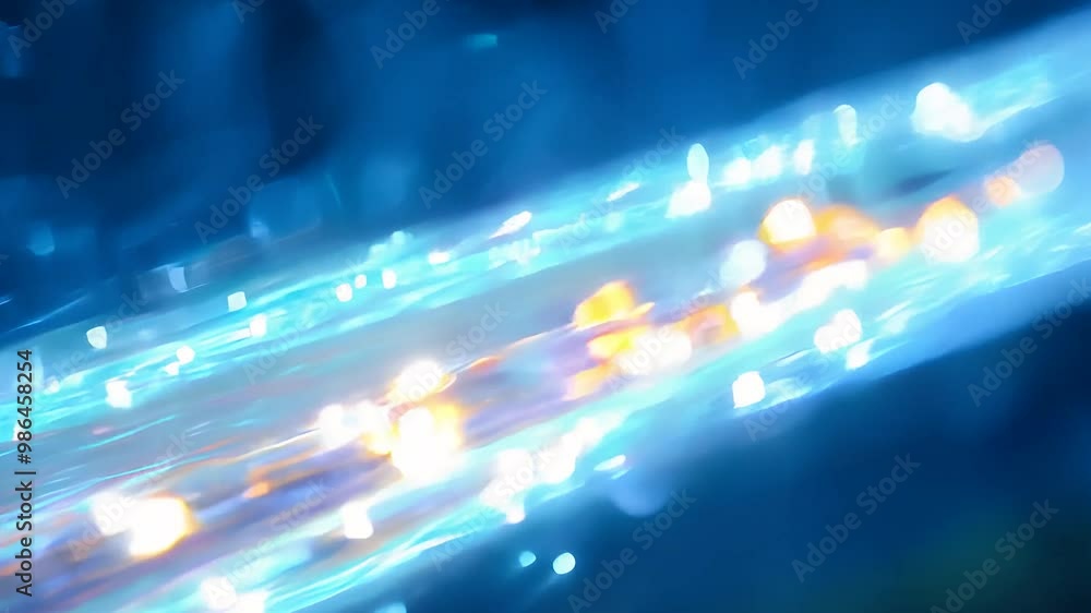 Aufkleber high-speed data transmission with glowing fiber optic cables representing digital communication and 