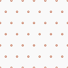 Pattern with hearts, small red hearts on a light background, regular uniform print, vector seamless background, cute pattern for Valentine's Day decoration, printing on fabrics, paper, wallpaper