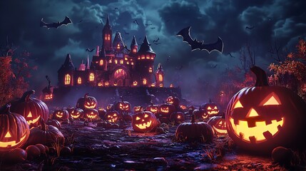 Halloween background, Halloween theme background, cute Halloween activity theme scene