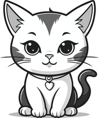 Cute cat   color vector illustration