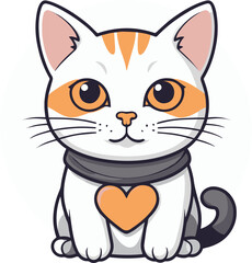 Cute cat   color vector illustration