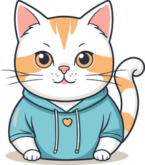 Cute cat   color vector illustration
