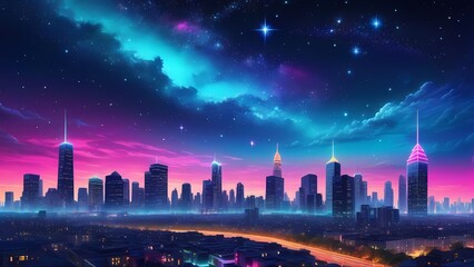 Fototapeta premium city skyline at night