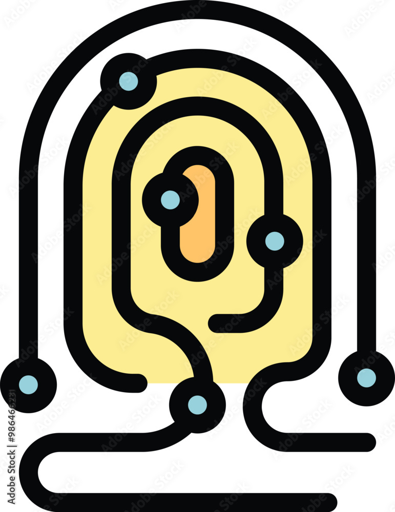 Poster fingerprint scanning system verifying identity using biometrics for high tech security access