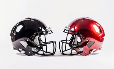 Fototapeta premium Mockup of an American football helmet, profile view, black and white