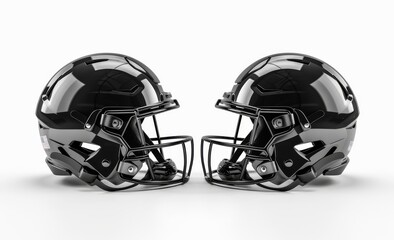 Fototapeta premium Mockup of an American football helmet, profile view, black and white