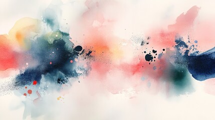 Modern watercolor background with soft color splashes and abstract style