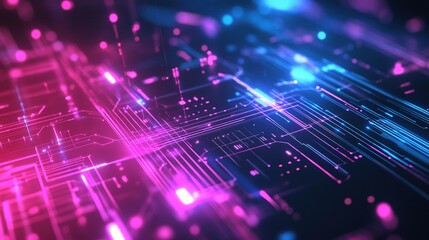 Modern tech background featuring digital circuits and electronic elements