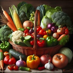 Fresh vegetables in a basket