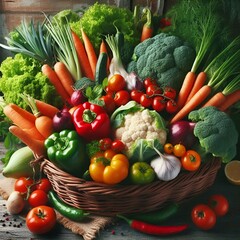 Fresh vegetables in a basket