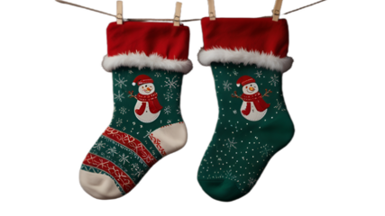 Christmas socks isolated on white background png
