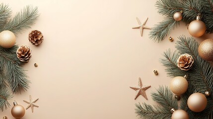 Modern holiday background with simple, festive accents and clean design