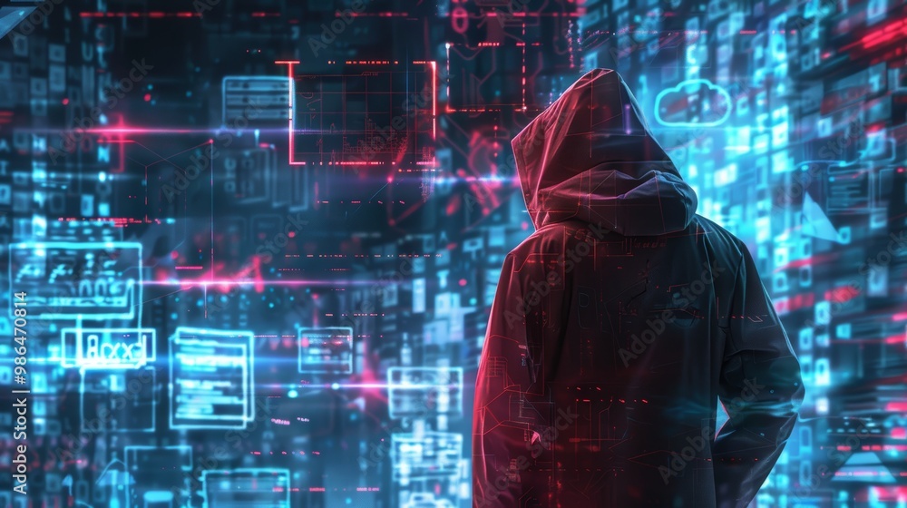 Poster cyber attack concept for online security generative ai