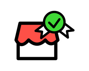 Illustration a verified or authorized store, ensuring authenticity for shoppers.