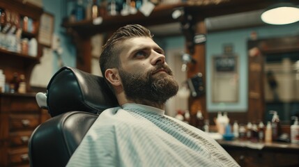 Stylish Barber Shop Scene Generative AI
