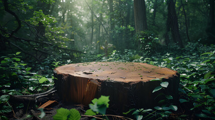 Obraz premium the base of a large tree that was cut down