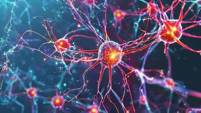 Deep learning model training, with neurons and connections visualized