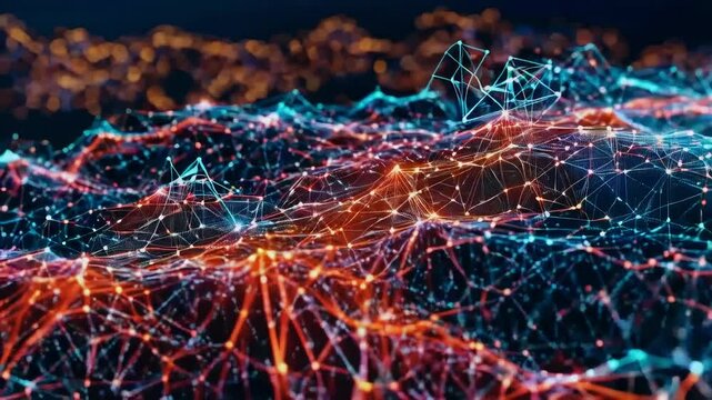 Neural network being trained on a large dataset, with data visualization and insights provided