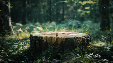 Obraz premium the base of a large tree that was cut down