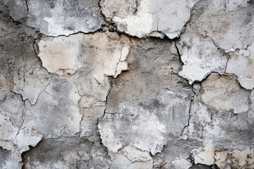 Obraz premium Rough concrete wall texture with cracks, chips, and weathered surfaces