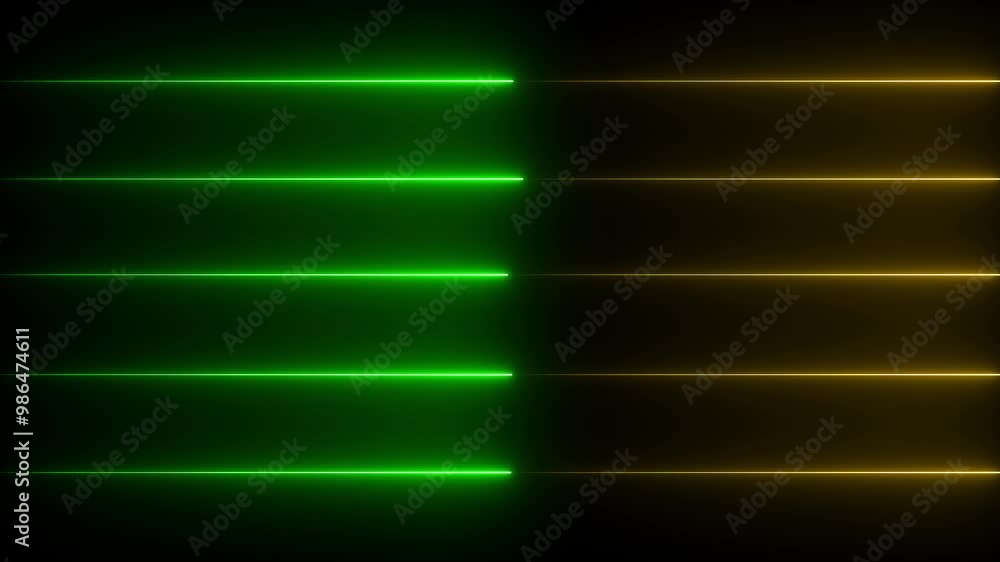 Poster abstract glowing rainbow colour neon lines motion background. neon lights blinking lines moving anim