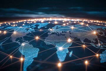 Digital globe with network connections