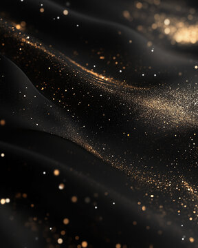 Elegant black and gold abstract background with sparkling texture, luxury design
