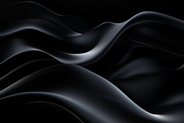 Abstract black waves with smooth curves and elegant flow