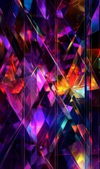 Abstract Neon Geometric Shapes with Electric Colors