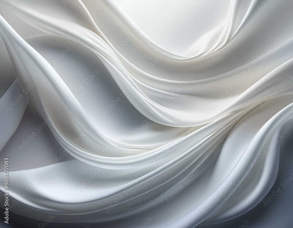 Poster abstract background of soft, flowing white fabric with subtle light and shadow patterns.