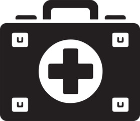  First Aid Box icon silhouette vector art illustration