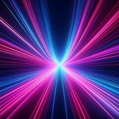 Fototapeta premium Abstract background with glowing pink and blue lines on a dark background.