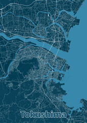 Tokushima, Japan artistic map poster