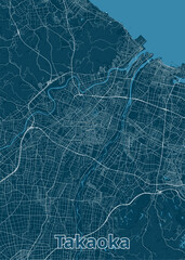 Takaoka, Japan artistic map poster