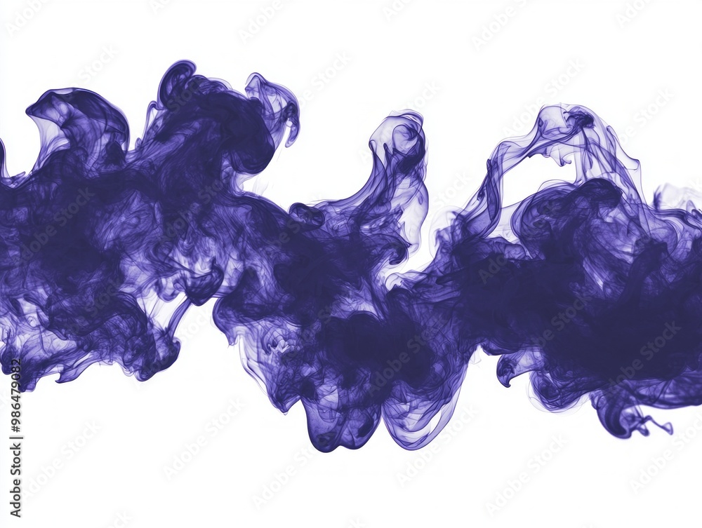 Poster vibrant violet smoke gracefully ascends, intertwining in soft, swirling patterns while transitioning