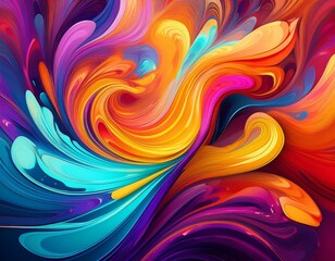 Abstract background with vibrant colors swirling and blending together.