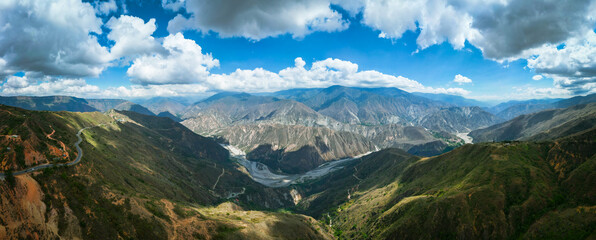 Aerial view of the Chicamocha Cannon in Santander Colombia